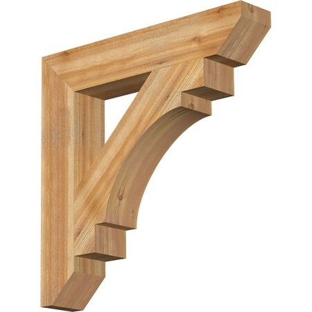 Merced Slat Rough Sawn Bracket, Western Red Cedar, 6W X 34D X 34H